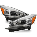 Chrome HID Headlights Pair w/ LED DRL, Bulbs & Ballasts for Ford Escape (2013-2016)