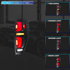 Running, brake, turn and reverse functions of the 2004-2012 Chevy Colorado / GMC Canyon LED tail light