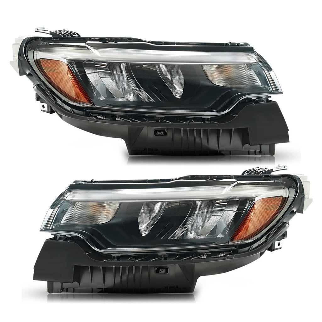 LED Reflector Headlights Pair w/o LED DRL, w/ LED Module for Jeep Compass (2022-2026)