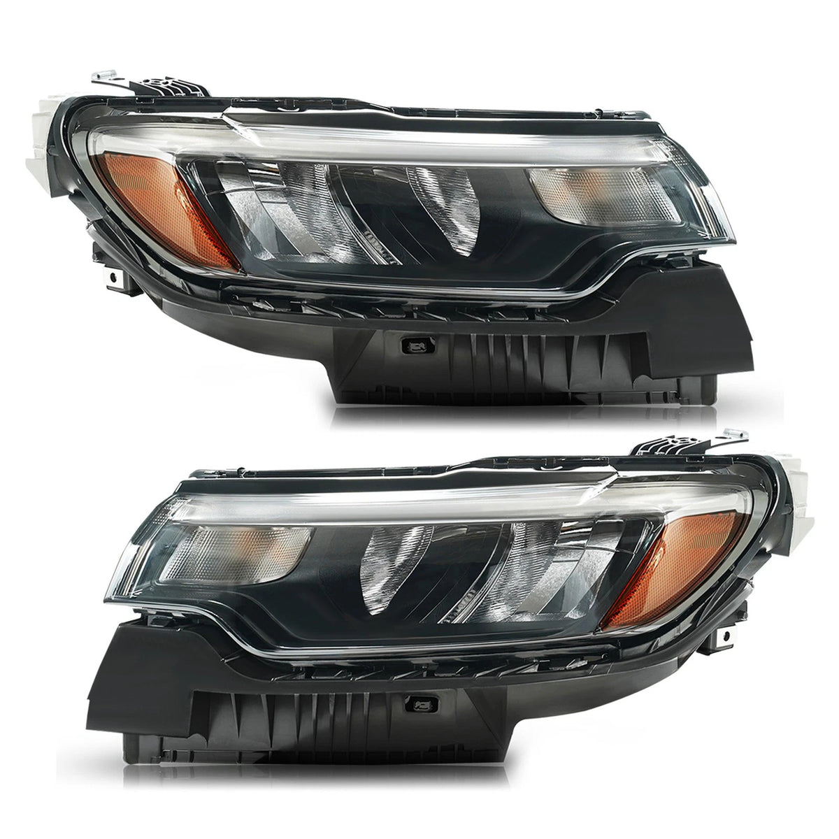 LED Reflector Headlights Pair w/o LED DRL, w/ LED Module for Jeep Compass (2022-2026)