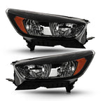 Black Halogen Headlights Pair w/ Bulbs for Ford Escape w/o LED DRL (2018-2019)