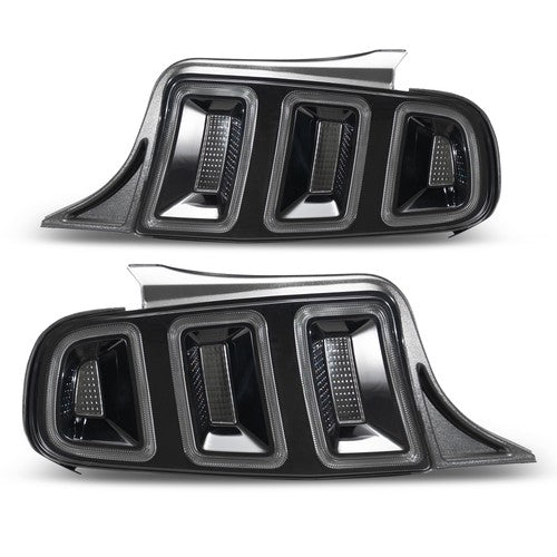 black sequential LED tail light view 2 for Ford Mustang (2013-2014)