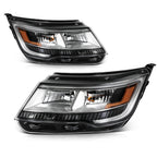Chrome LED Headlights Pair w/o LED DRL for Ford Explorer Base (2016-2018)