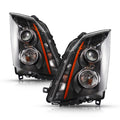 Black Halogen Headlights Pair for Cadillac CTS (2008-2014)