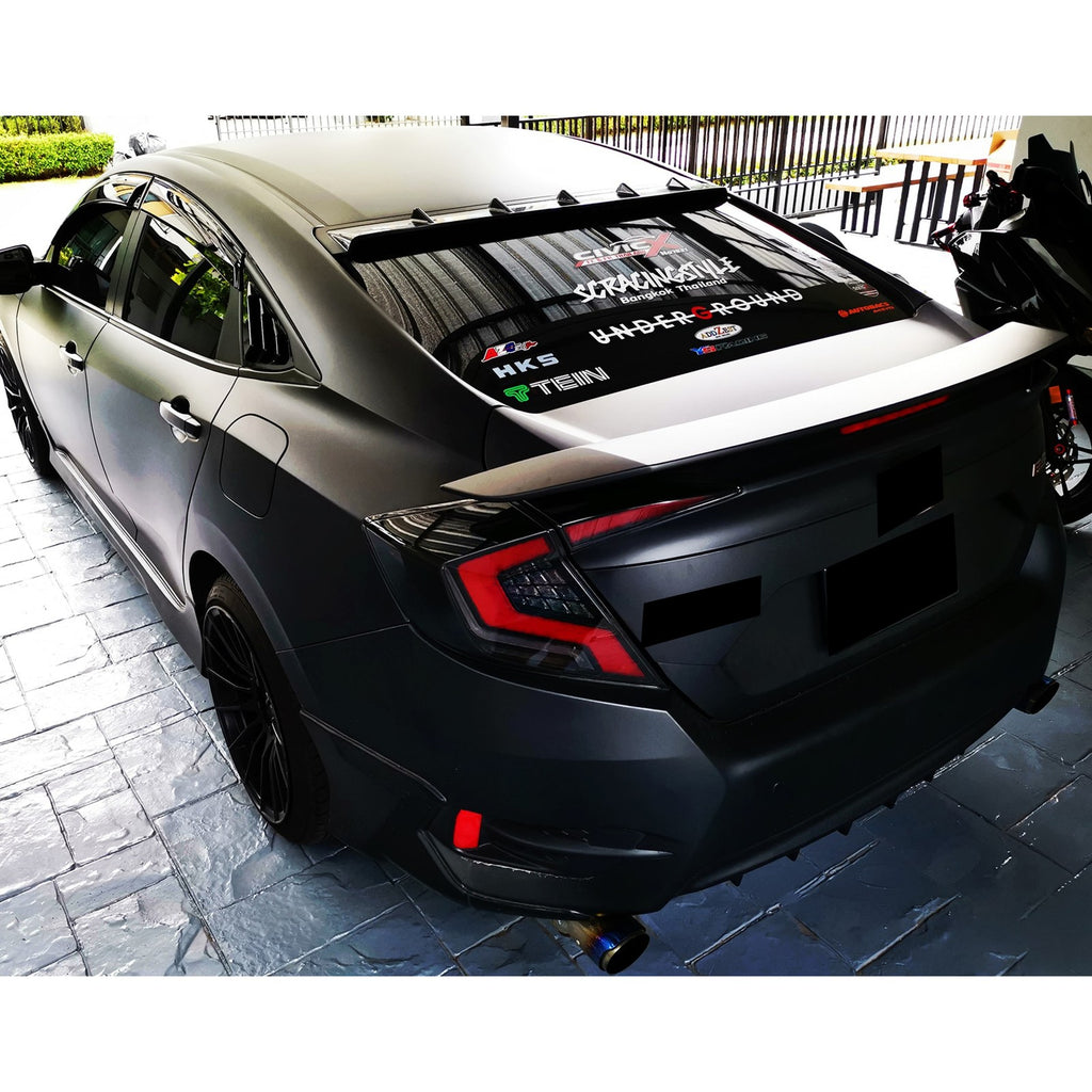 2016-2021 Honda Civic with black sequential LED tail lights installed