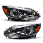 Black Projector Headlights Pair w/ LED DRL for Ford Focus (2012-2014)