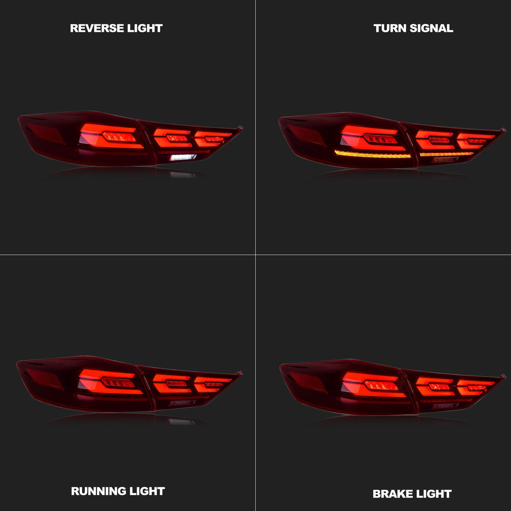 Running, brake, turn and reverse functions of the 2017-2018 Hyundai Elantra Sedan LED tail light