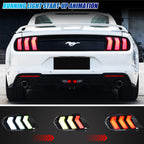 2015-2023 Ford Mustang with clear sequential LED tail lights installed