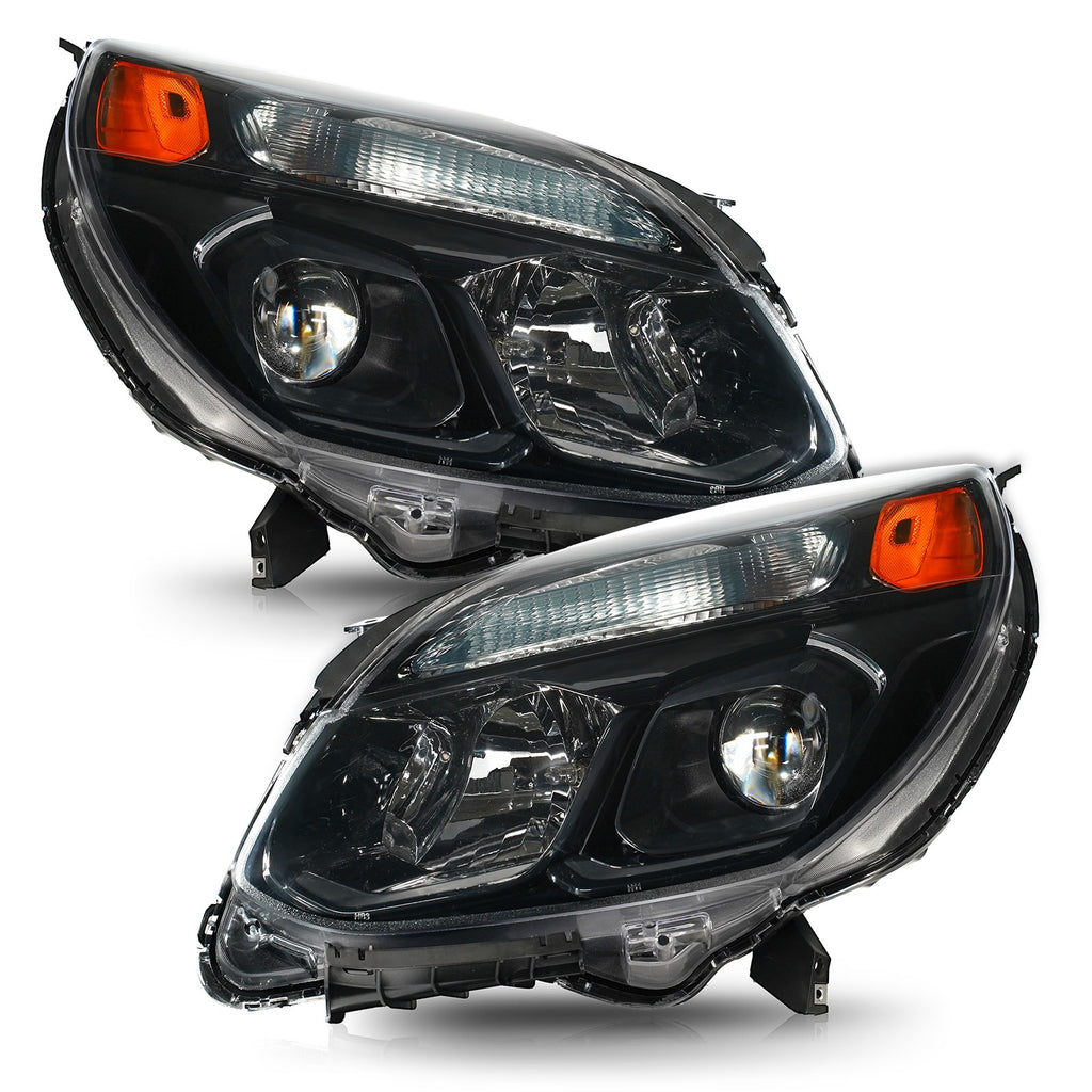 Black Bezel Halogen Headlights Pair for Chevy Equinox (2016-2017)