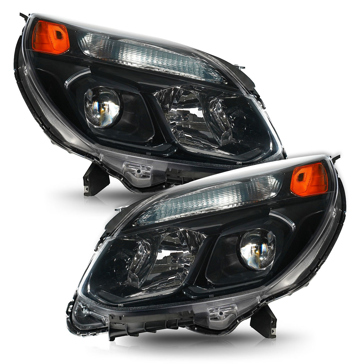 Black Bezel Halogen Headlights Pair for Chevy Equinox (2016-2017)