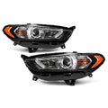 Black Halogen Headlights Pair for Ford Fusion (2013-2016)