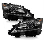 Black HID Projector Headlights Pair w/ LED DRL for Lexus GS350 GS450h w/o AFS (2013-2015)