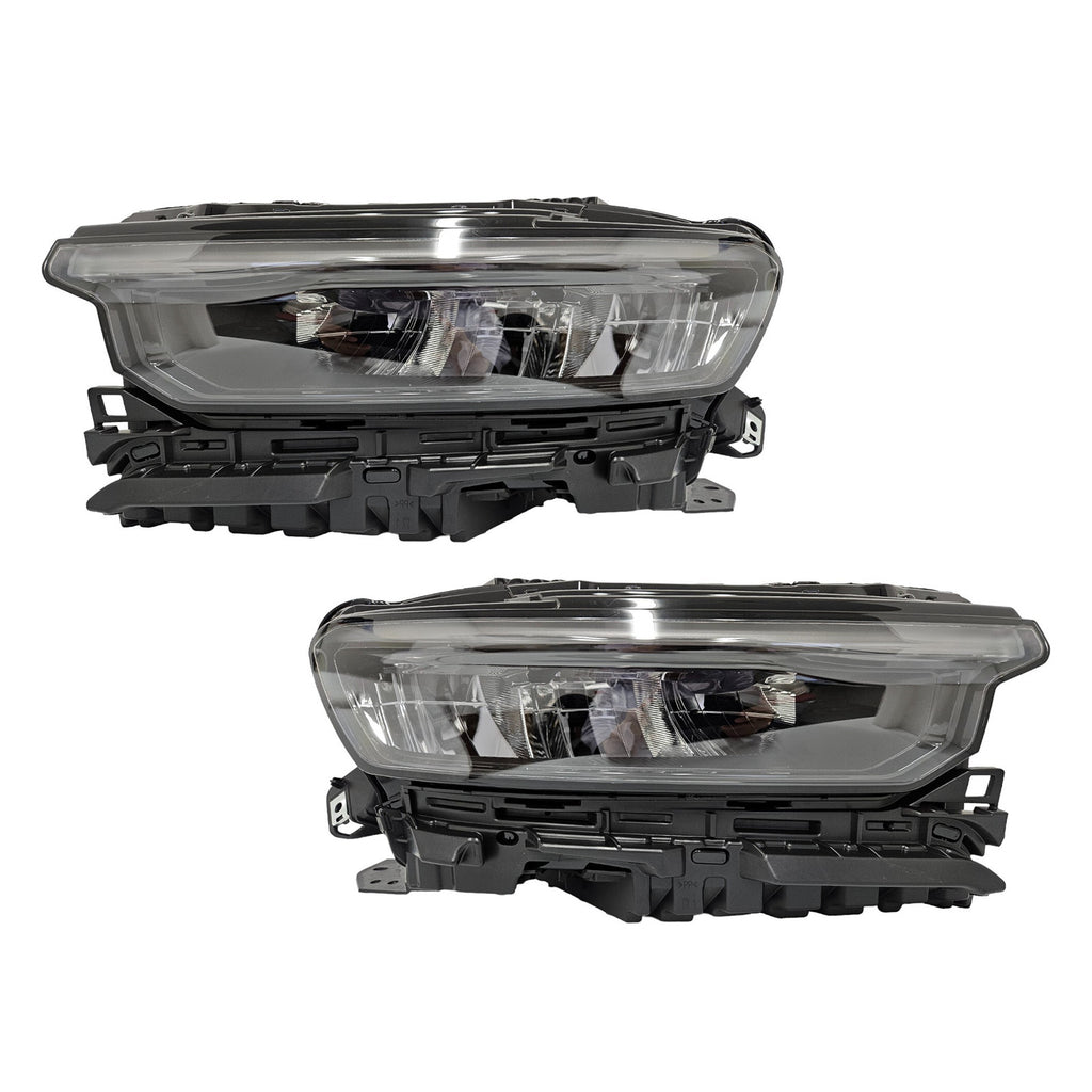 Black LED Headlights Pair w/ Animation & Leveling for Jeep Grand Cherokee L (2021-2024)