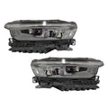 Black LED Headlights Pair w/ Animation & Leveling for Jeep Grand Cherokee L (2021-2024)