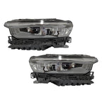 Black LED Headlights Pair w/ Animation & Leveling for Jeep Grand Cherokee L (2021-2024)