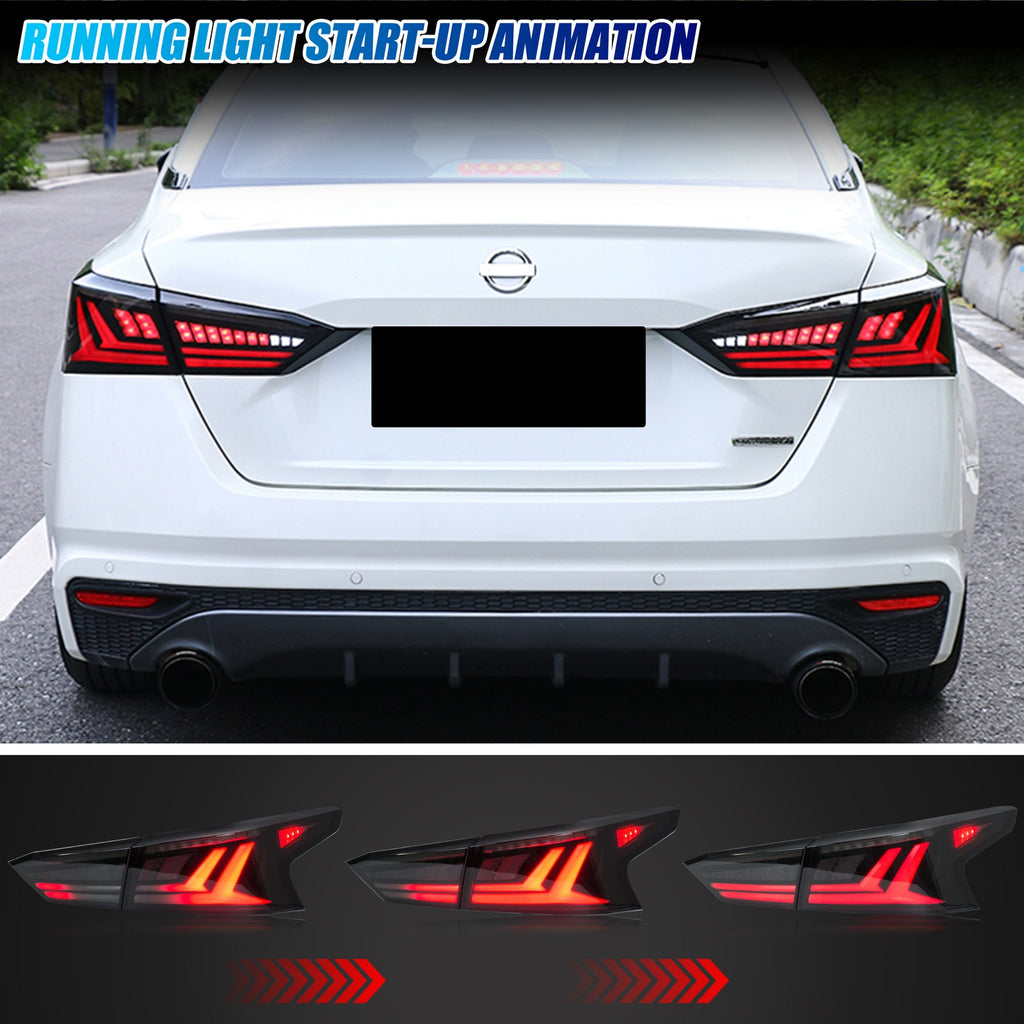Running light start-up animation on the 2019-2025 Nissan Altima LED tail lights
