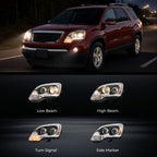 Chrome Projector Halogen headlight features and specifications for 2007-2012 GMC Acadia