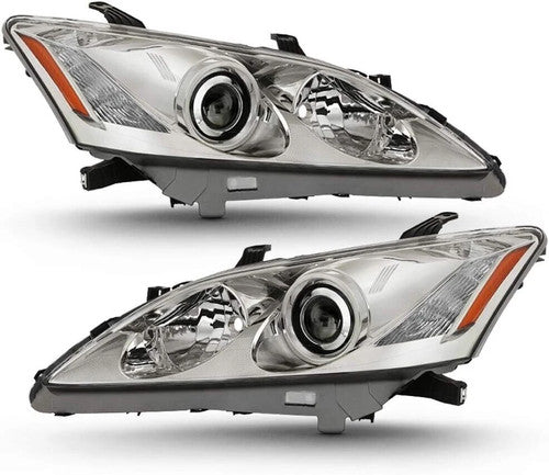 Chrome HID Projector Headlights Pair w/ AFS for Lexus ES350 (2007-2009)