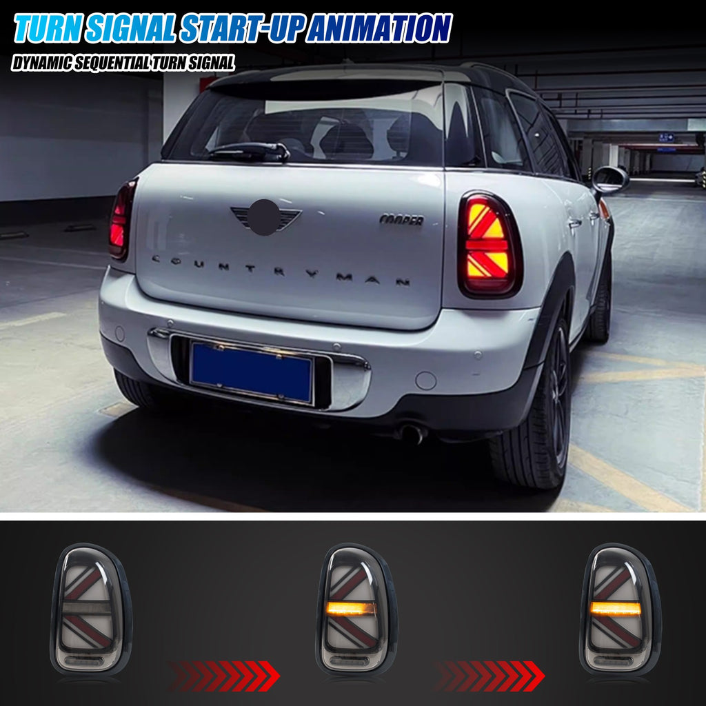 2011-2016 Mini Cooper Countryman R60 with smoked sequential LED tail lights installed