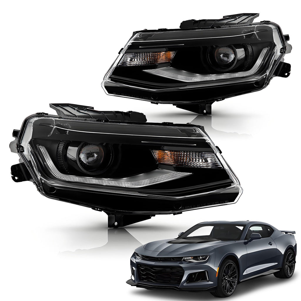 HID Projector Headlights Pair w/ LED DRL for Chevy Camaro (2016-2024)