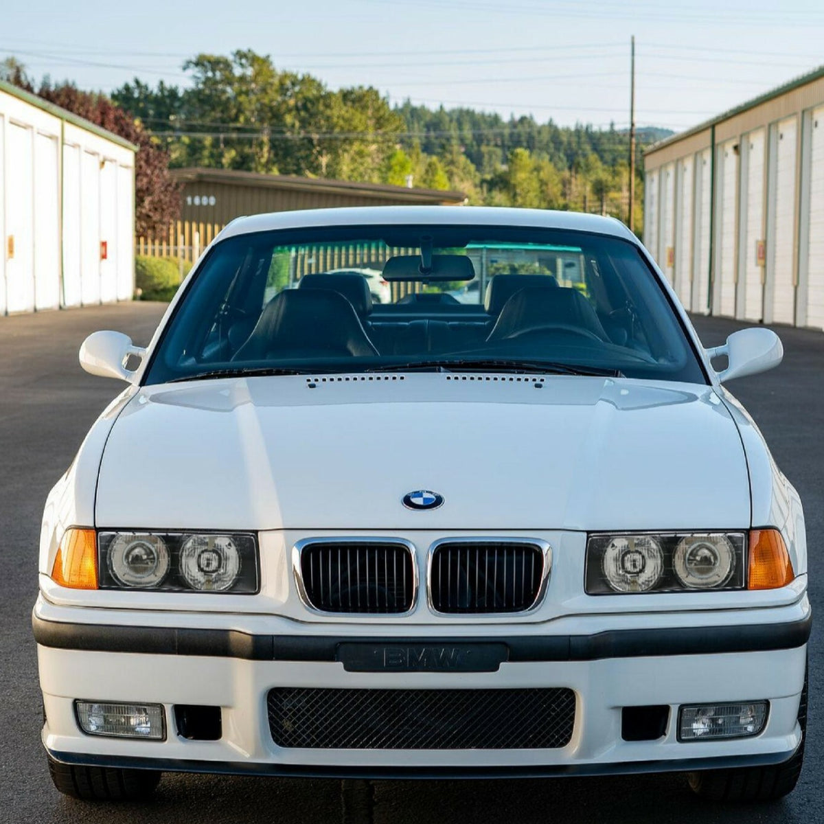 Installed on a white BMW E36 M3
