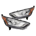 Chrome Halogen Headlights Pair w/ Bulbs for Ford Transit Connect (2019-2023)