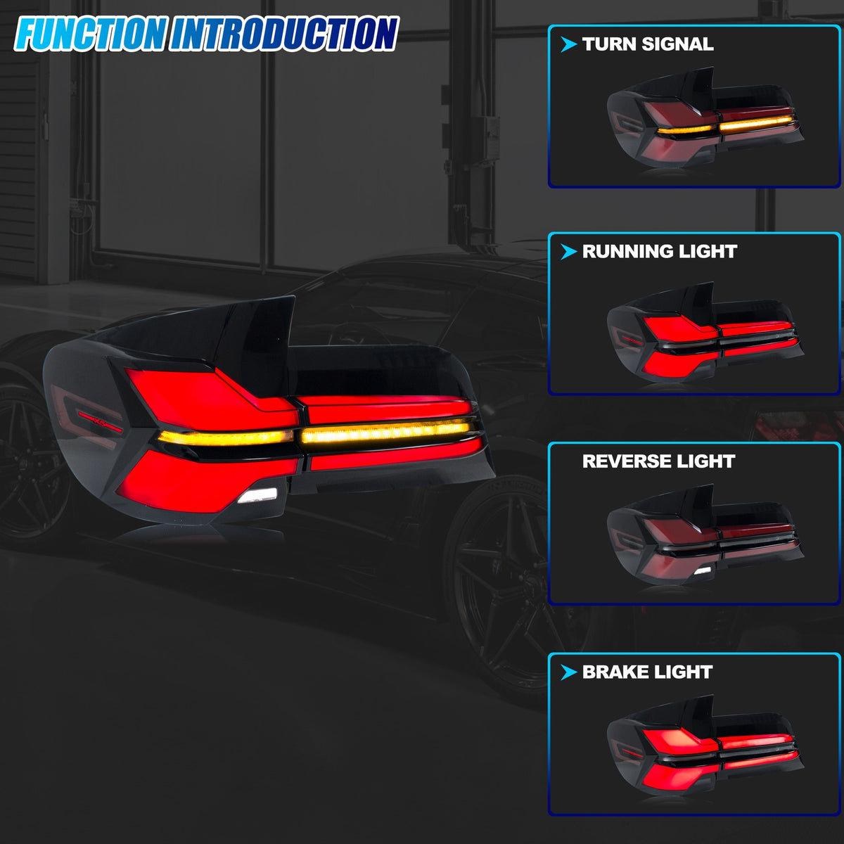 Running, brake, turn and reverse functions of the 2007-2013 BMW X5 E70 LED tail light