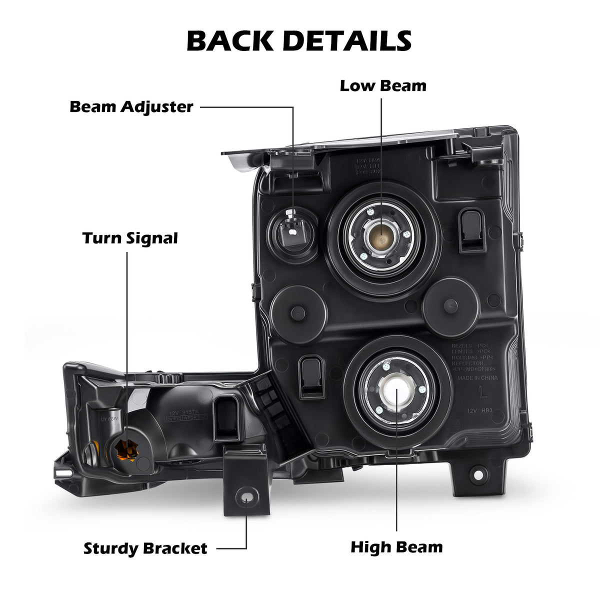Chrome Halogen headlight features and specifications for 2006-2010 Jeep Commander