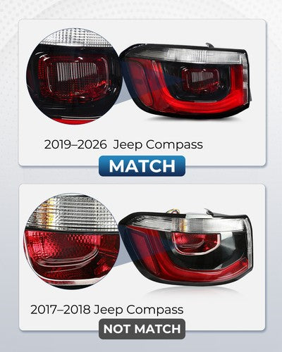 smoked halogen outer tail light view 3 for Jeep Compass (2019-2026)