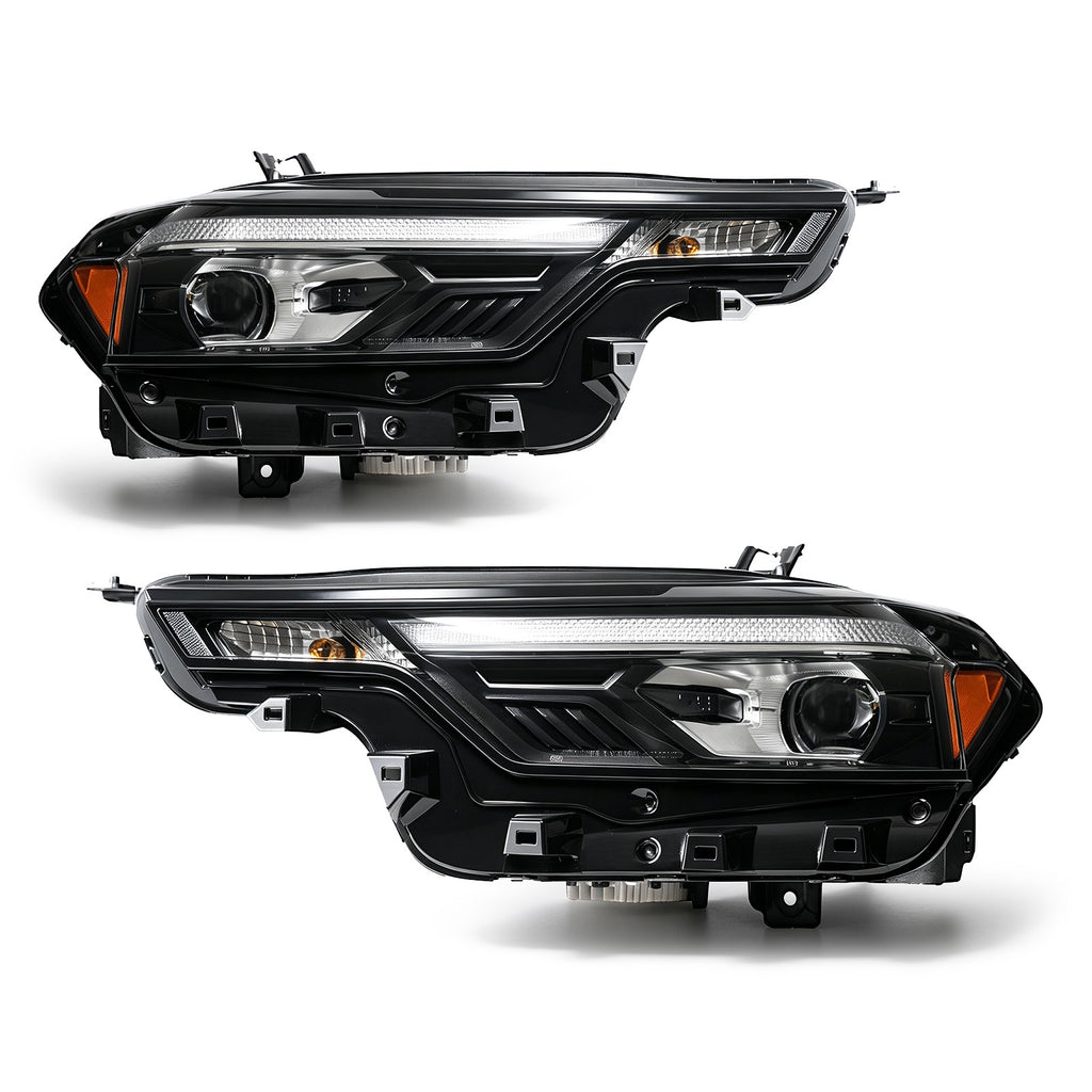 LED Projector Headlights Pair w/ LED Module & Halogen Turn Signal for Chevy Colorado (2023-2026)