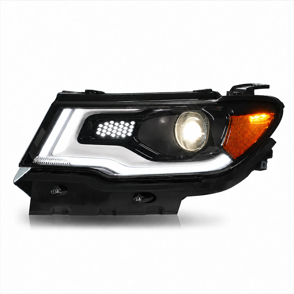 Pair HID headlight front angle for 2017-2021 Jeep Compass