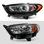 Pair halogen projector headlight front angle for 2013-2016 Ford Fusion