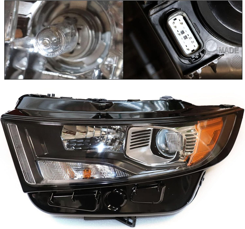 Pair halogen projector headlight front angle for 2015-2018 Ford Edge Sport
