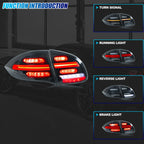 Running, brake, turn and reverse functions of the 2011-2014 Porsche Cayenne LED tail light