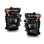 Black Halogen Headlights Pair w/ Bulbs for Chevy Silverado 2500HD 3500HD (2024-2026)