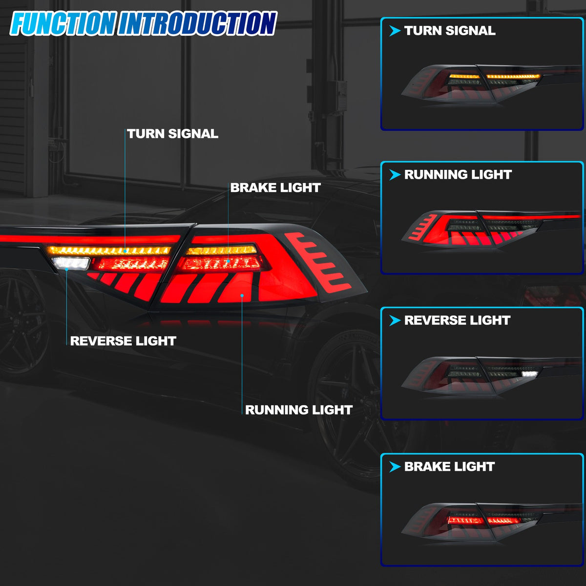 Running, brake, turn and reverse functions of the 2023-2026 Honda Accord Sedan LED tail light