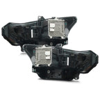Chrome Full LED headlights pair front view for 2024-2026 Ford Mustang