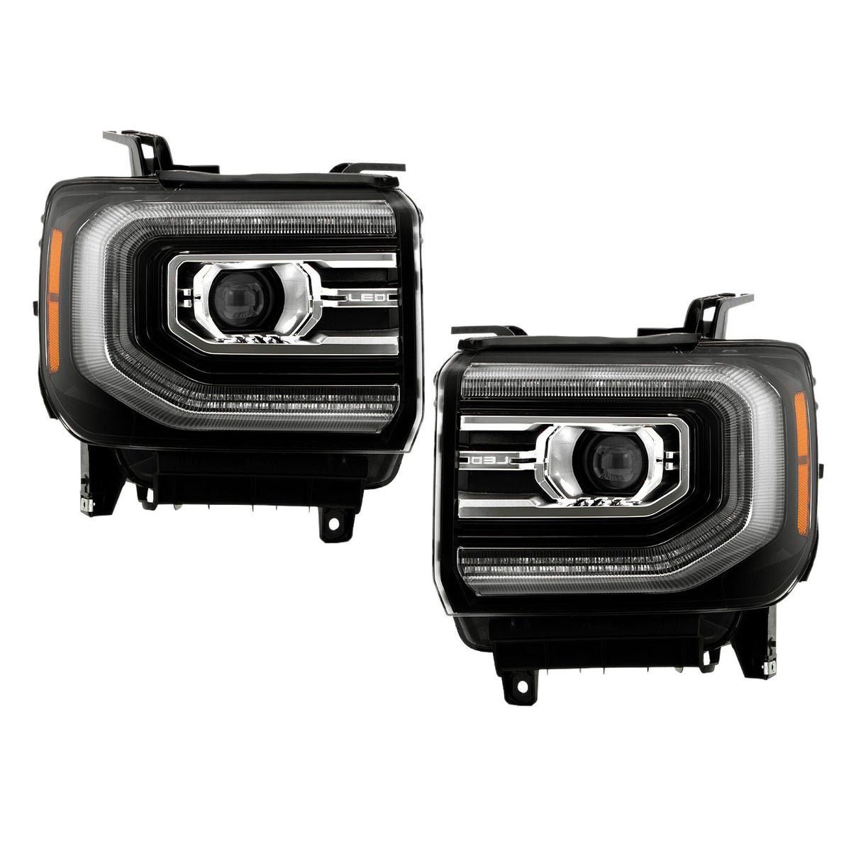 Full LED Headlights Pair for GMC Sierra 1500 (2016-2018) & 2019 Sierra Limited