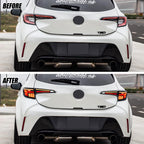 Before and after: factory vs LED tail lights on a 2019-2026 Toyota Corolla Hatchback / GR Corolla