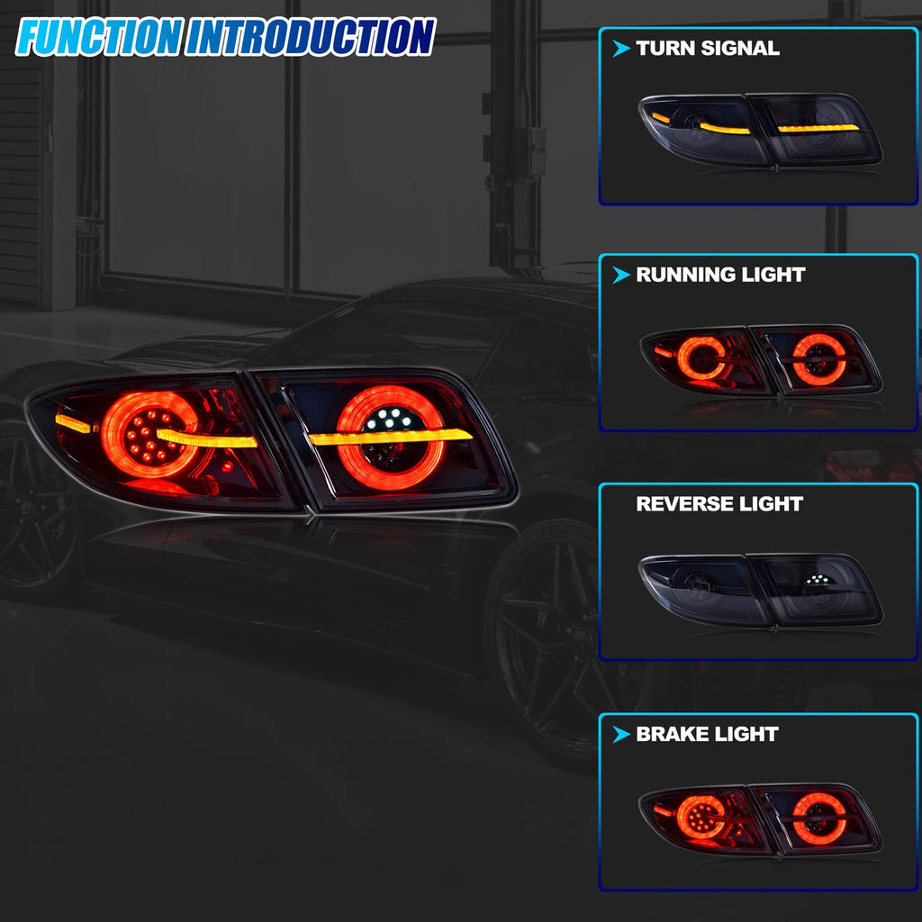 Running, brake, turn and reverse functions of the 2003-2008 Mazda 6 Sedan LED tail light