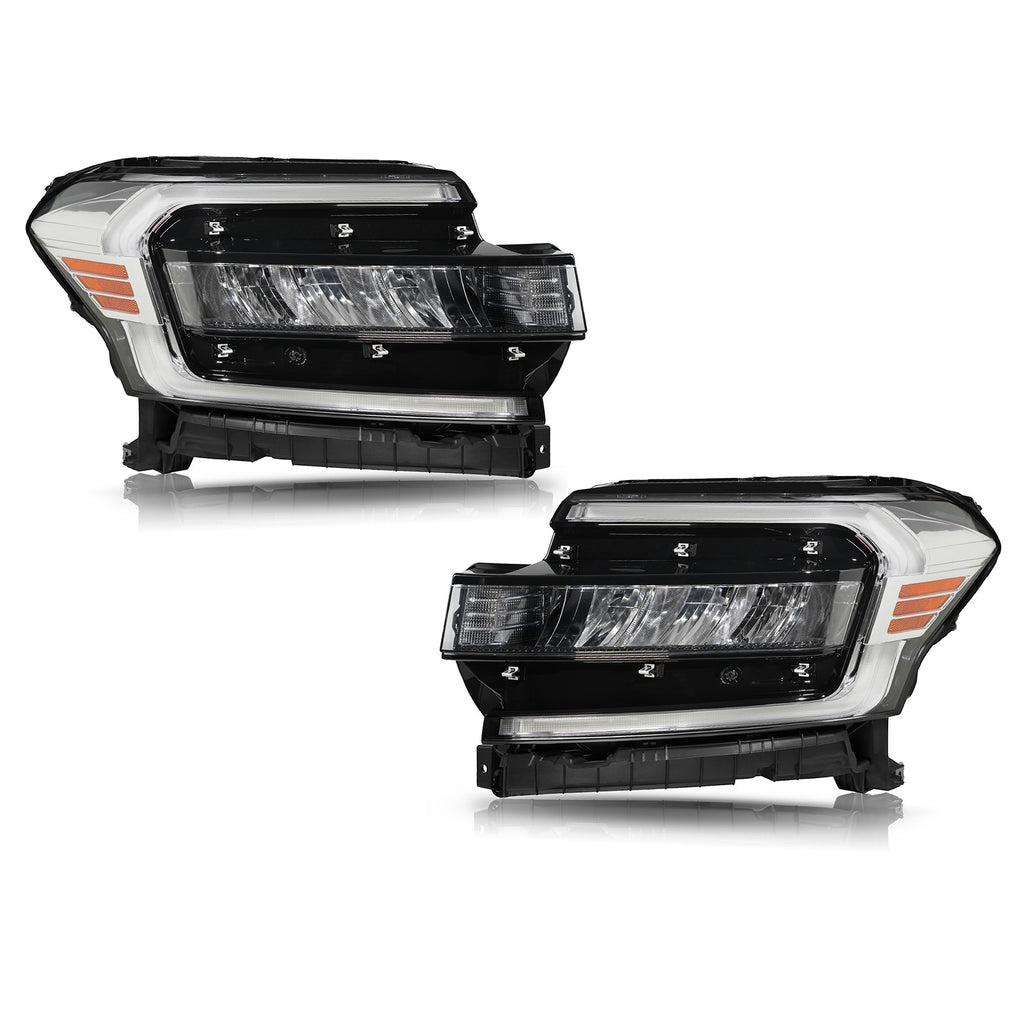 LED Headlights Pair w/ LED DRL, Chrome Trim for Ford Expedition (2022-2024)