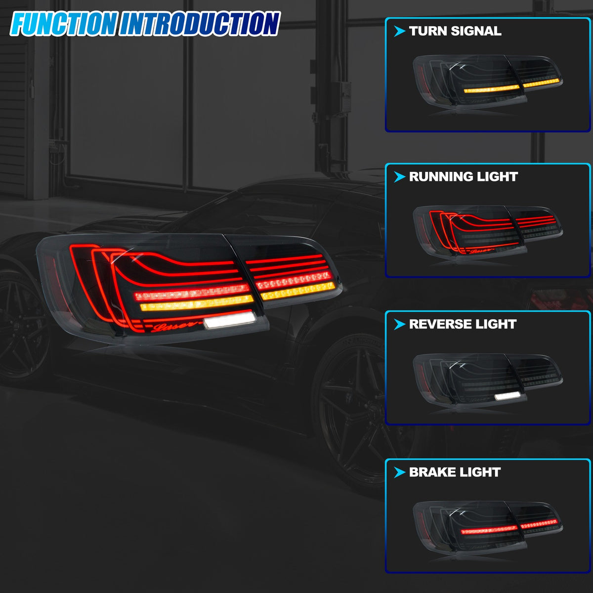 Running, brake, turn and reverse functions of the 2007-2013 BMW 3 Series Convertible E93 / M3 LED tail light
