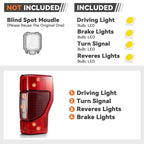 chrome LED tail light view 3 for Ford F-250 F-350 Super Duty Halogen Models (2017-2022)