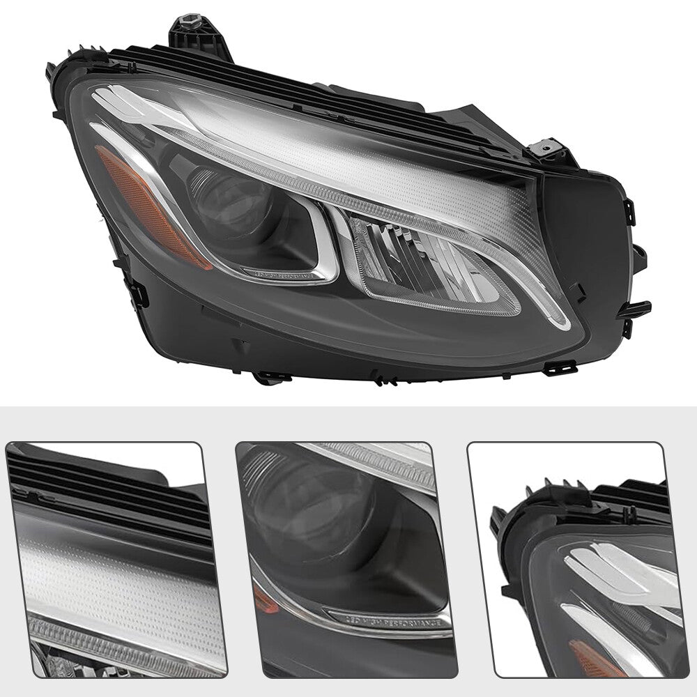 Pair LED headlight front angle for 2016-2019 Mercedes-Benz GLC