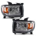 Chrome Halogen Projector Headlights Pair w/ LED DRL & Bulbs for GMC Canyon (2015-2022)