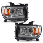 Chrome Halogen Projector Headlights Pair w/ LED DRL & Bulbs for GMC Canyon (2015-2022)