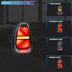 Running, brake, turn and reverse functions of the 2011-2016 Mini Cooper Countryman R60 LED tail light