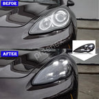 Full LED headlights pair front view for 2010-2013 Porsche Panamera 970