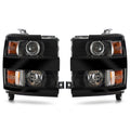 Black Halogen Headlights Pair for Chevy Silverado 2500HD 3500HD (2015-2019)