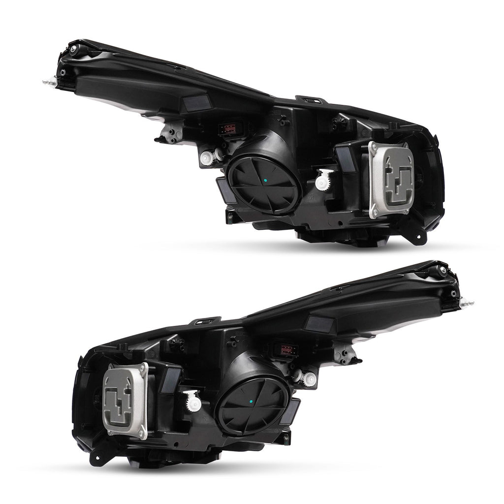 Black HID Projector headlights pair front view for 2015-2019 Cadillac CTS